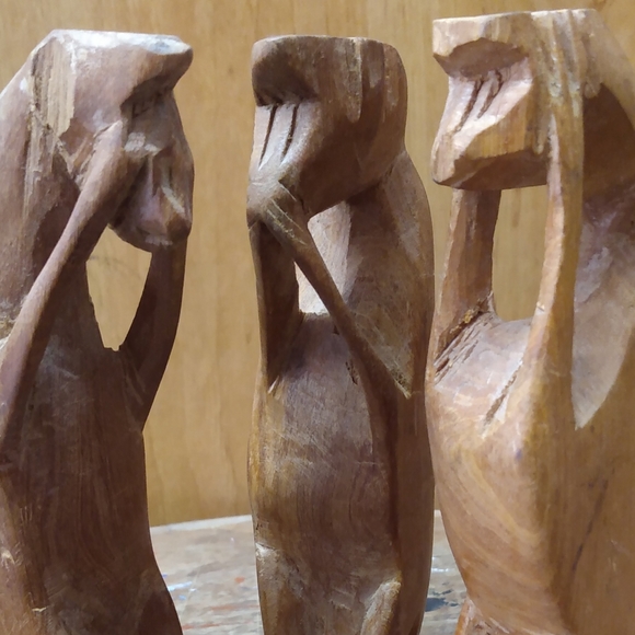 Wooden 3 Monkeys - Picture 3 of 4